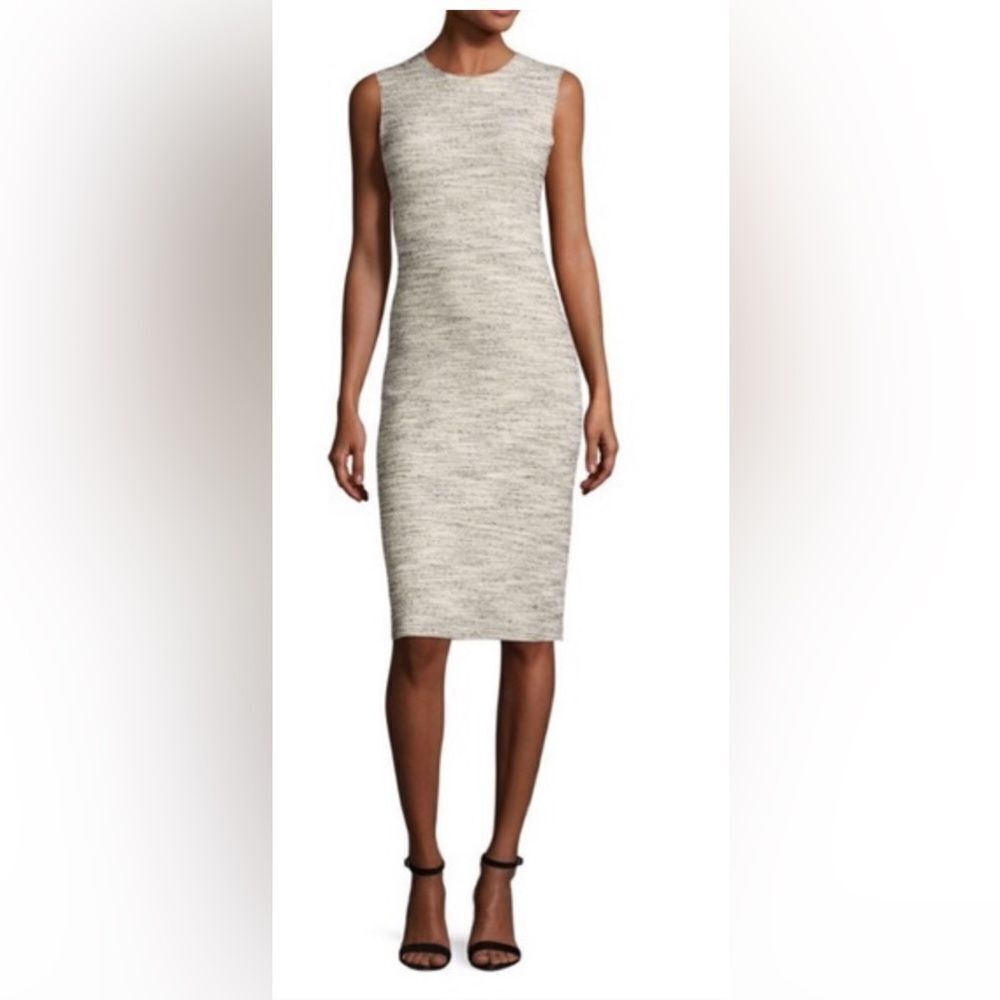 Theory Eano Branson boucle dress size Small black cream